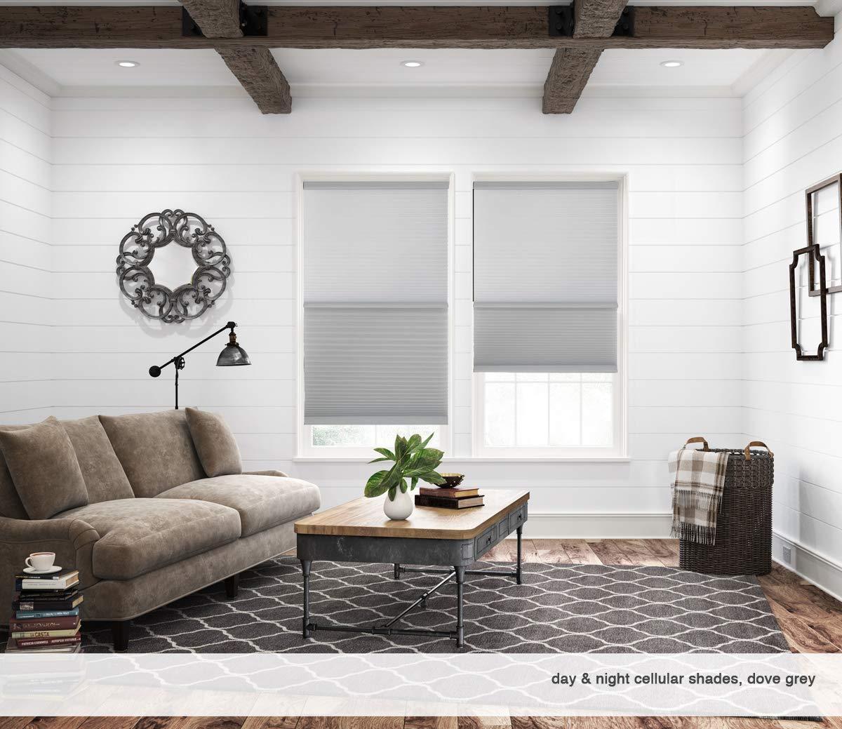 Windowsandgarden Windowsandgarden Cordless Day/Night Cellular Shade, 2 Shades in 1-Blackout and Light Filtering in one Shade. 57W x 66H, Cool White