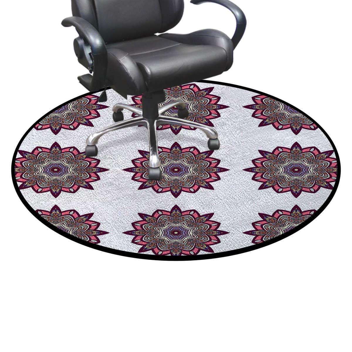 MQAUZK Blue Gaming Chair Mat Office Chair Mat for Carpeted Round Area Rug Swivel Chair Mats for Hardwood Floor Lucky Charm Chai Protection Stone Mystic Diameter 35.4 in