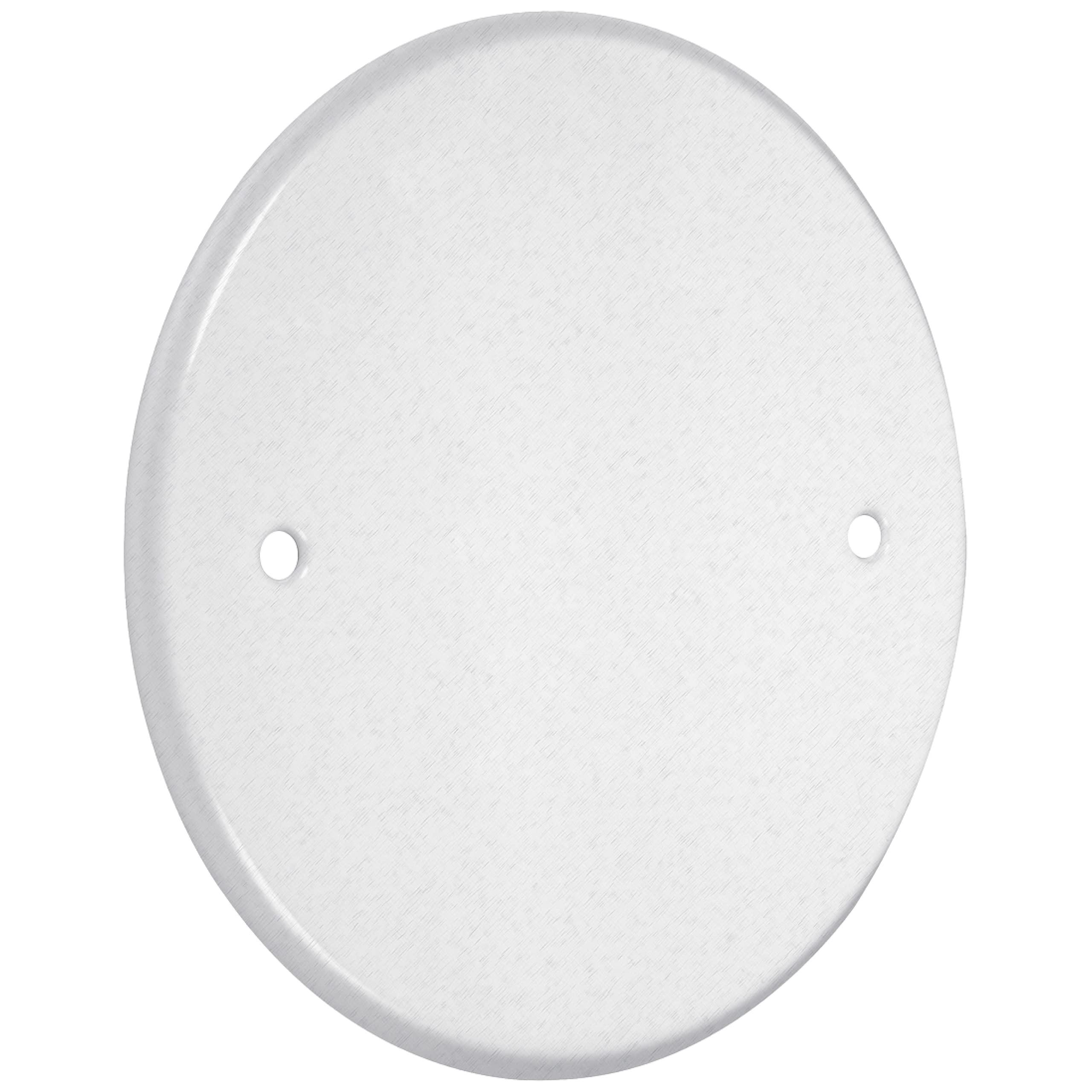 TayMac TayMac LPB3400 Flat Round Blank Plate Metallic 5 4-Inch. Box Mount, White Finish