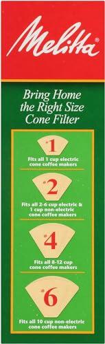 Melitta Melitta 2 Cone Coffee Filters, Unbleached Natural Brown, 100 Count (Pack of 3) 300 Total Filters Count - Packaging May Vary
