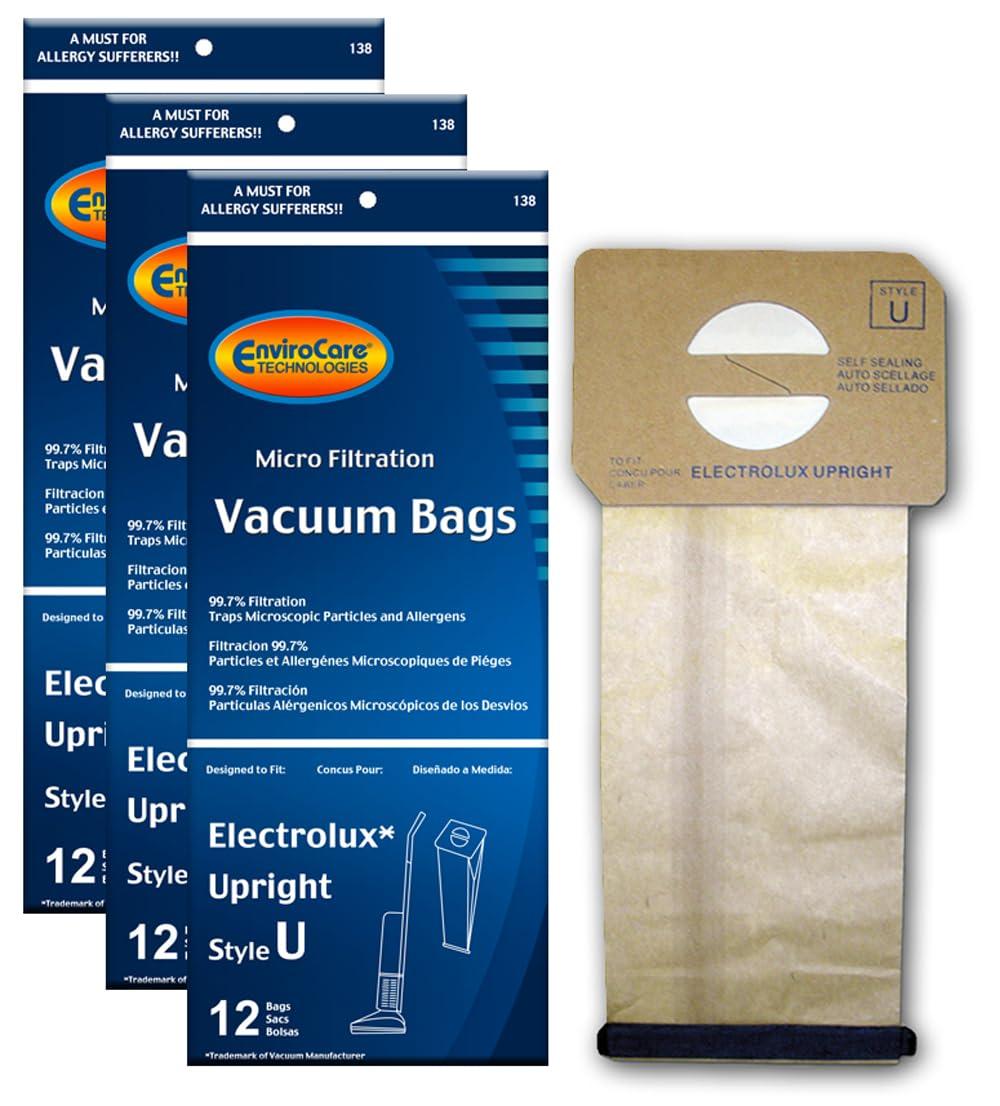 EnviroCare EnviroCare Replacement Micro Filtration Vacuum Cleaner Dust Bags made to fit Electrolux Upright Style U Aerus, Epic, ProTeam Prolux, Discovery, Genesis, 2500, 3500, 4000, 6000 36 Pack