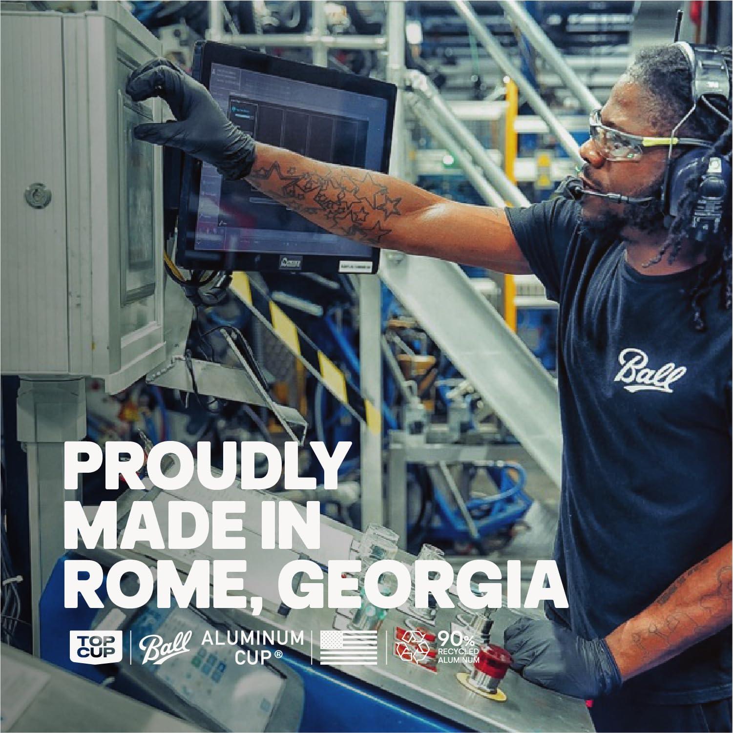 Top Cup Top Cup by Ball 20 Ounce, 30 Count, Reusable Aluminum Party Cups | Cold-Holding, Recyclable, Made in USA