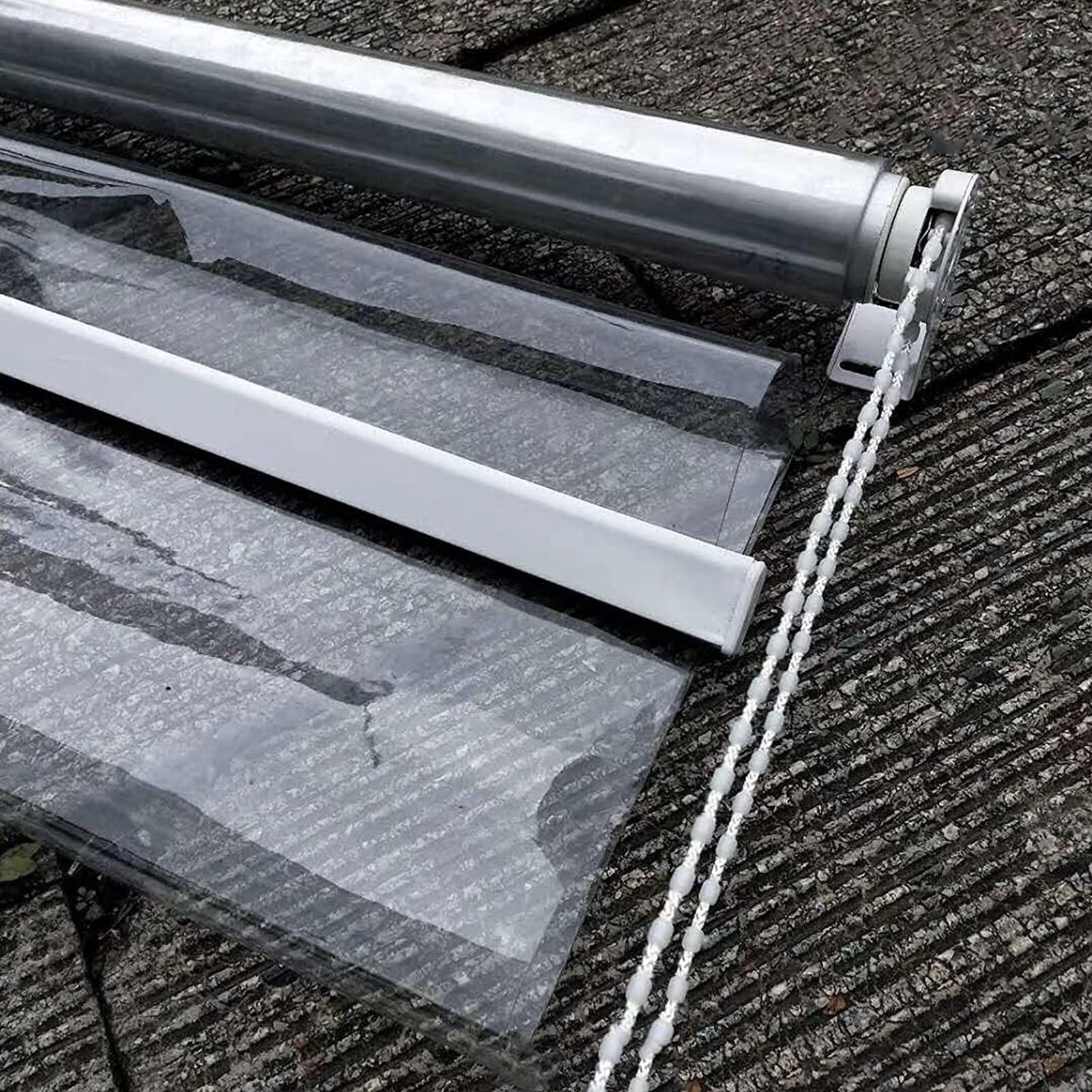 AFGZQ AFGZQ Clear PVC Outdoor Roller Blinds Windproof, Waterproof, Heat Preserving, Balcony, Porch, Pergola, Greenhouse (Clear, 47"W x 79"H)