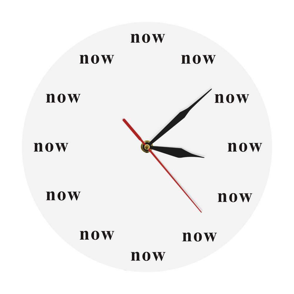 tingnn The Time is Now Wall Clock Now Time Motivational Clock Mindfulness Gift The Power of Now Your Daily Reminder to Live in The Now-Frameless_Simple_Design