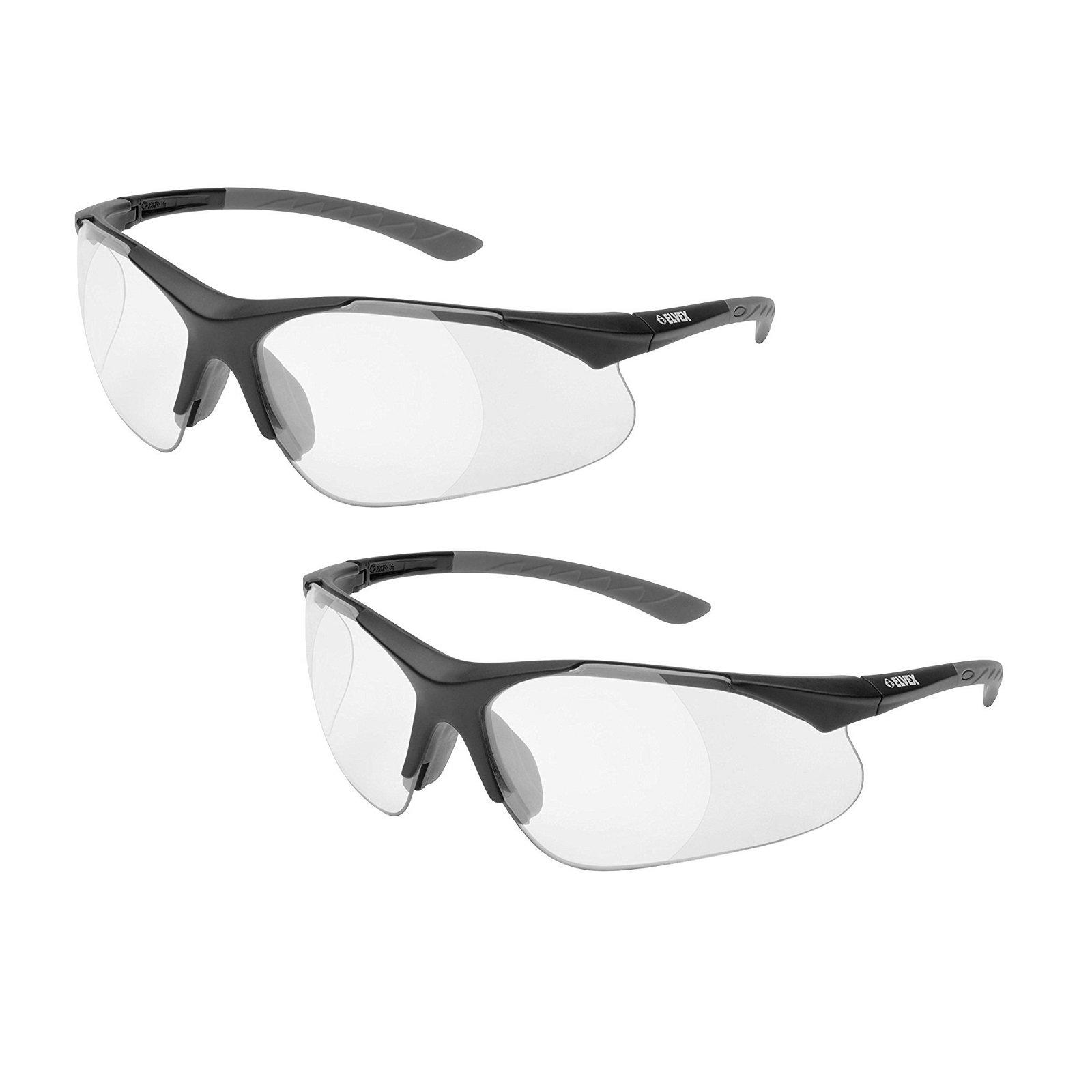 Elvex Elvex RX-500C-2.0 Full Lens, Black Frame/Grey Temple Tips 2-pairs