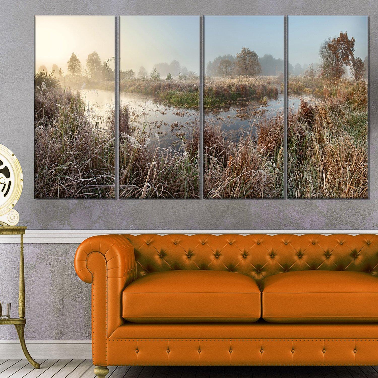 Designart Designart MT11310-271 Metal Wall Art, 28\'\' H x 48\'\' W x 1\'\' D 4P, Yellow