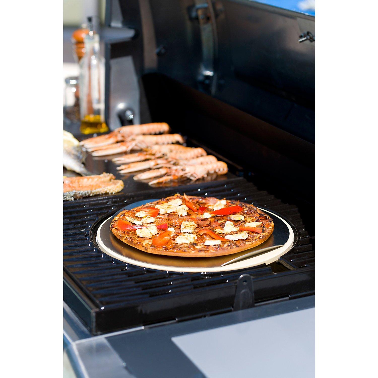 Campingaz Campingaz Pizza Stone for the Culinary Modular System with Cutting Wheel, Stainless Steel Tray for Easy Application of Food, Diameter 30 cm, Weight 1.56 kg