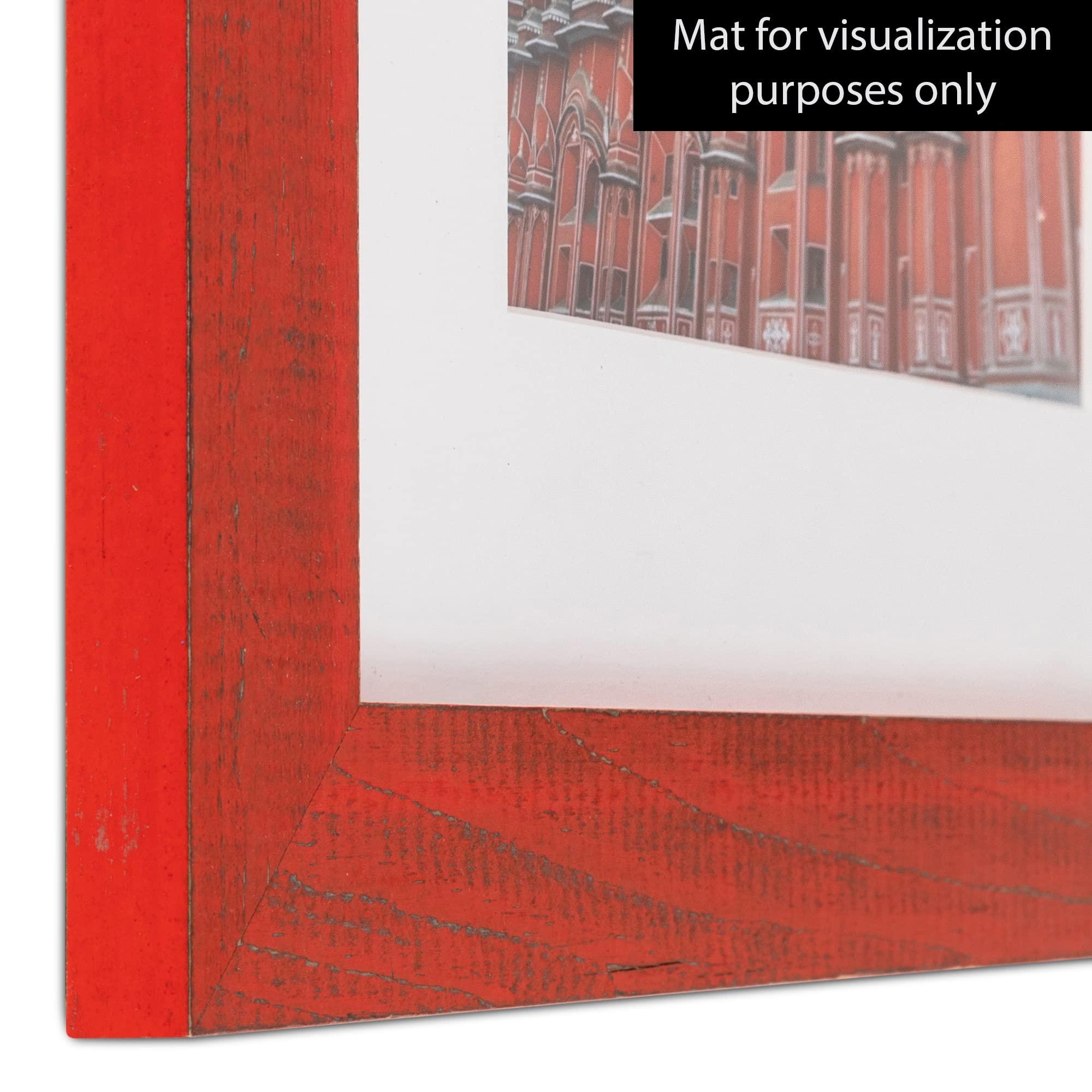 ArtToFrames ArtToFrames 60x90 CM / 23.62x35.43 INCH Red Picture Frame, This 1.50 Inch Custom Wood Poster Frame is Red - Comes with Economy Acrylic and Corrugated Backing (CMWOMSM-ECO150-RED-60x90)