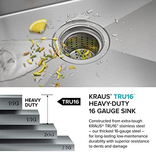 Kraus Kraus KHU100-32 Standart PRO 16 Gauge Undermount Single Bowl Stainless Steel Kitchen Sink, 32 Inch
