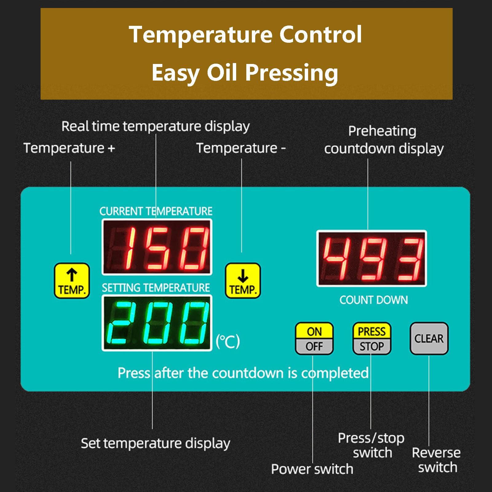forplubossmmp Automatic Oil Press Machine with Cold Pressing and Hot Pressing Modes, Electric Oil Expeller Machine Stainless Steel Oil Press for More Than 20 Kinds Of Raw Materials, High Oil Yield