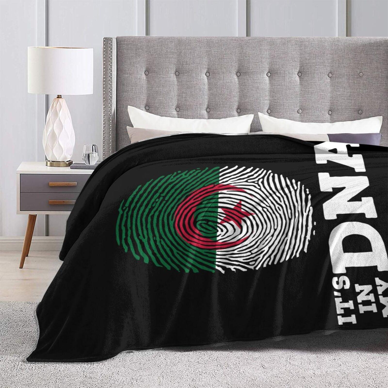 KOSPOGO Algeria It\'s in My DNA Throw Blanket for Couch 60\"x50\" Bed Sofa Super Soft Cozy Blanket Flannel Blankets & Throws