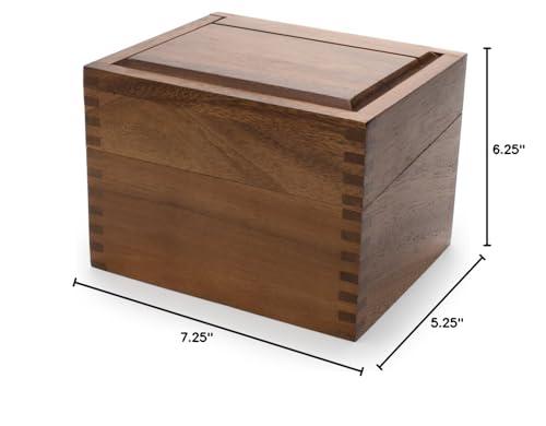 Ironwood Gourmet Ironwood Gourmet Acacia Wood Recipe Box with Divider Tabs, 2 Compartment, Single