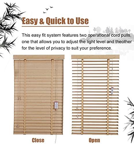 HWF 140cm/120cm/100cm/80cm/ 60cm Wide Wooden Venetian Blinds, 50mm Slats Window Horizontal Blinds Shades for Home/Office, Waterproof Blackout Blinds (Size : 100x160cm(39.4"x63.0"))