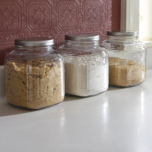 Anchor Hocking Anchor Hocking 1-Gallon Cracker Jar with Lid, Brushed Aluminum, Set of 4