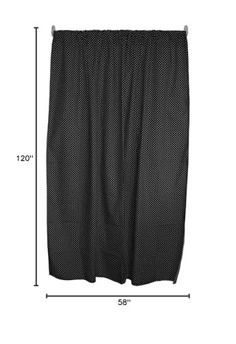 lovemyfabric lovemyfabric Mini Polka Dots Decorative Cotton Curtain Window Panel Home Window Decoration Kitchen Bedroom Living Room Classroom Window Curtain 58" Wide (120" Tall, White on Black)