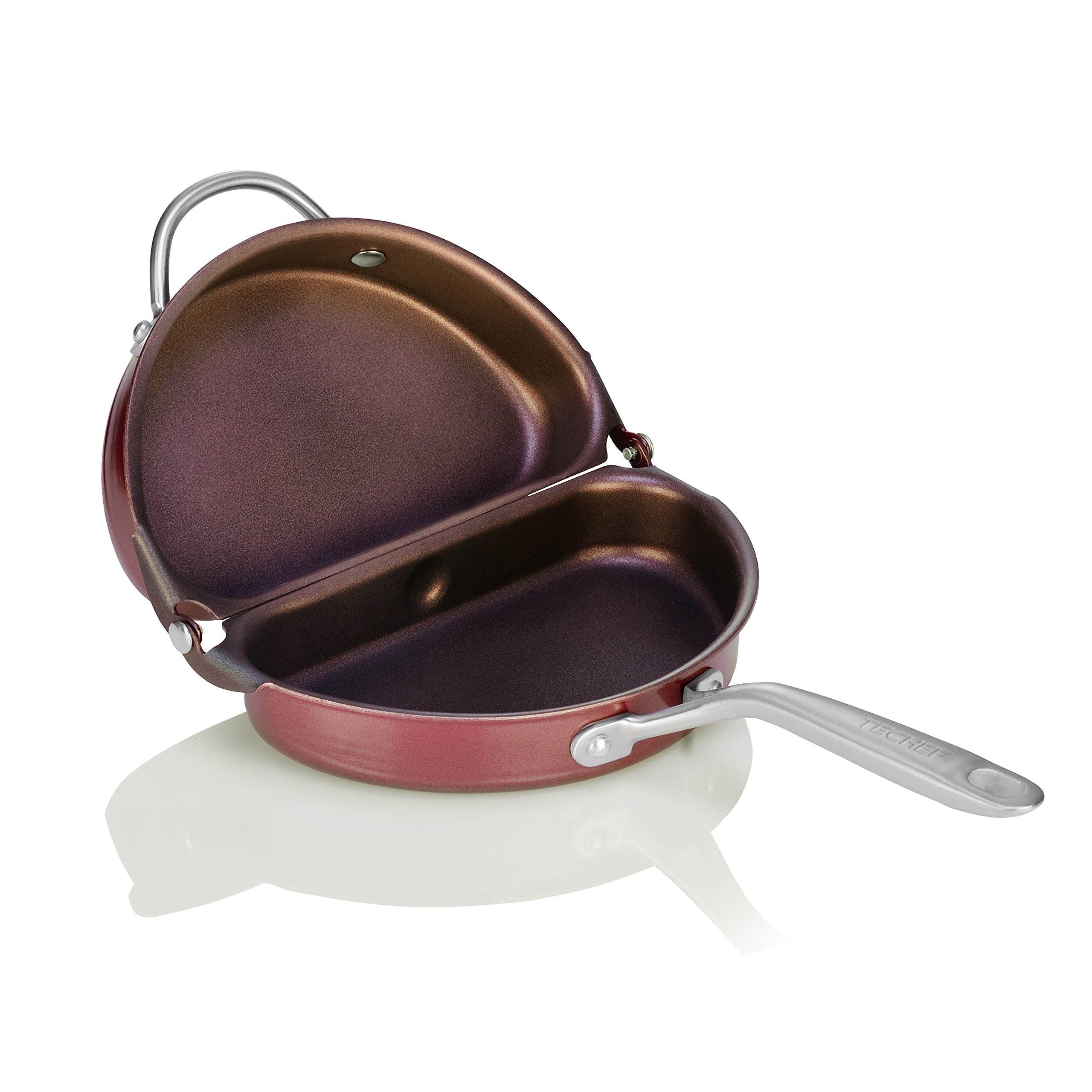 TECHEF TECHEF - Frittata and Omelette Pan, Double Sided Folding Egg Pan, Made in Korea (PFOA Free) (Purple)