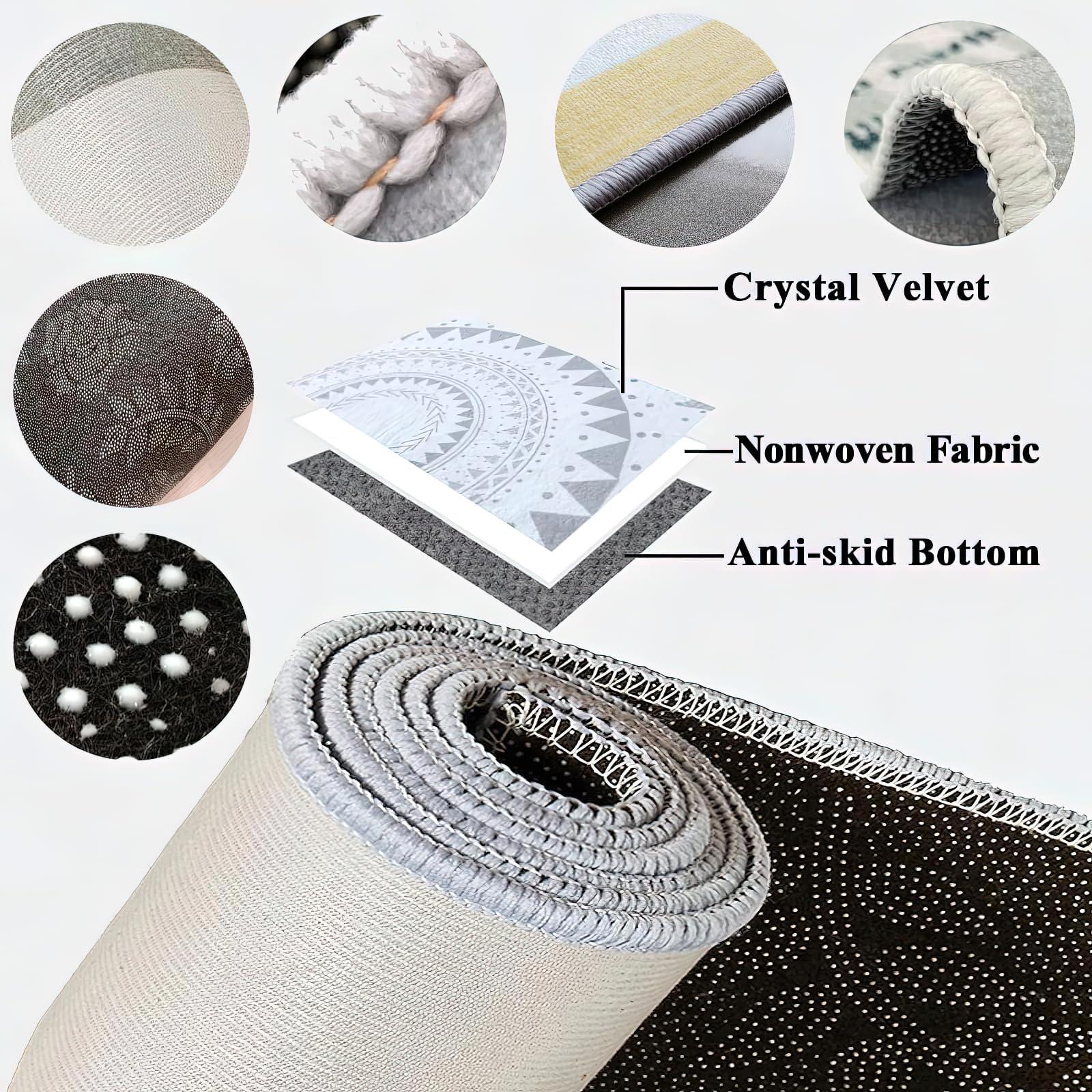 ELLECO Brooklyn Bridge Night Scenery Area Rug, New York City Skyline Soft Washable Rug, Anti-Slip Backing Decorative Rug for Living Room Bedroom Kitchen Dining Room Home Rug Laundry Room Rug 6.6ftx5.3ft