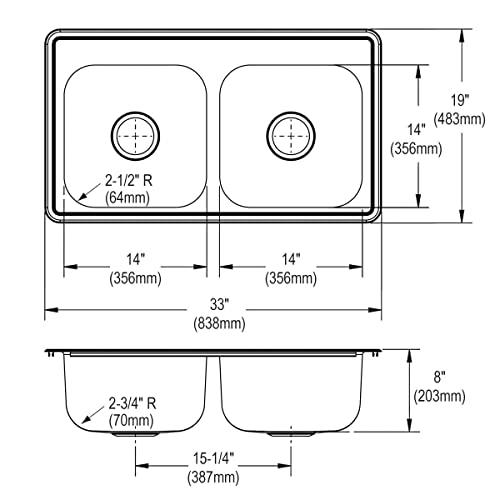 Elkay Elkay DSE233192 Dayton Kitchen Sink, 33 x 19, Elite Satin