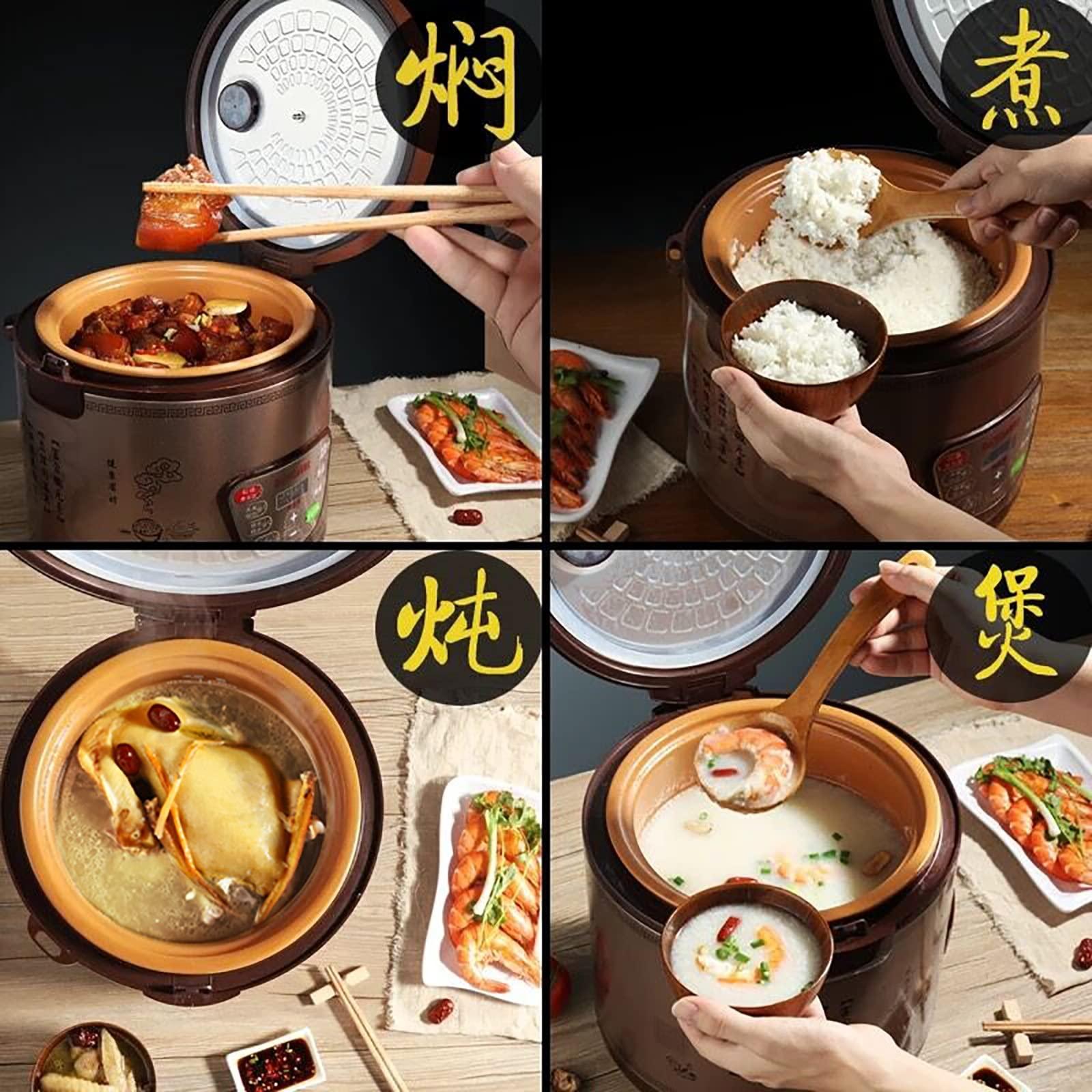 YJYLYHY Rice Cooker&Stew Pot 4/5/6L Large Capacity Terracotta Natural Baked Glaze Non-Stick Liner For Family Dormitory For 1~12 People cooker rice (Size : 6l)