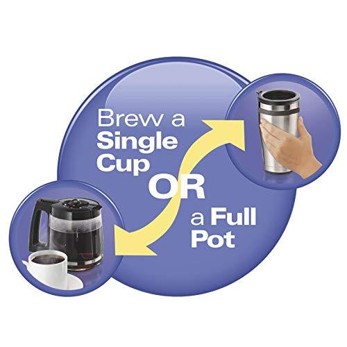 Hamilton Beach Hamilton Beach FlexBrew Trio 2-Way Coffee Maker, Compatible with K-Cup Pods or Grounds, Combo, Single Serve & Full 12c Pot, Permanent Gold-Tone Filter, Black & Silver