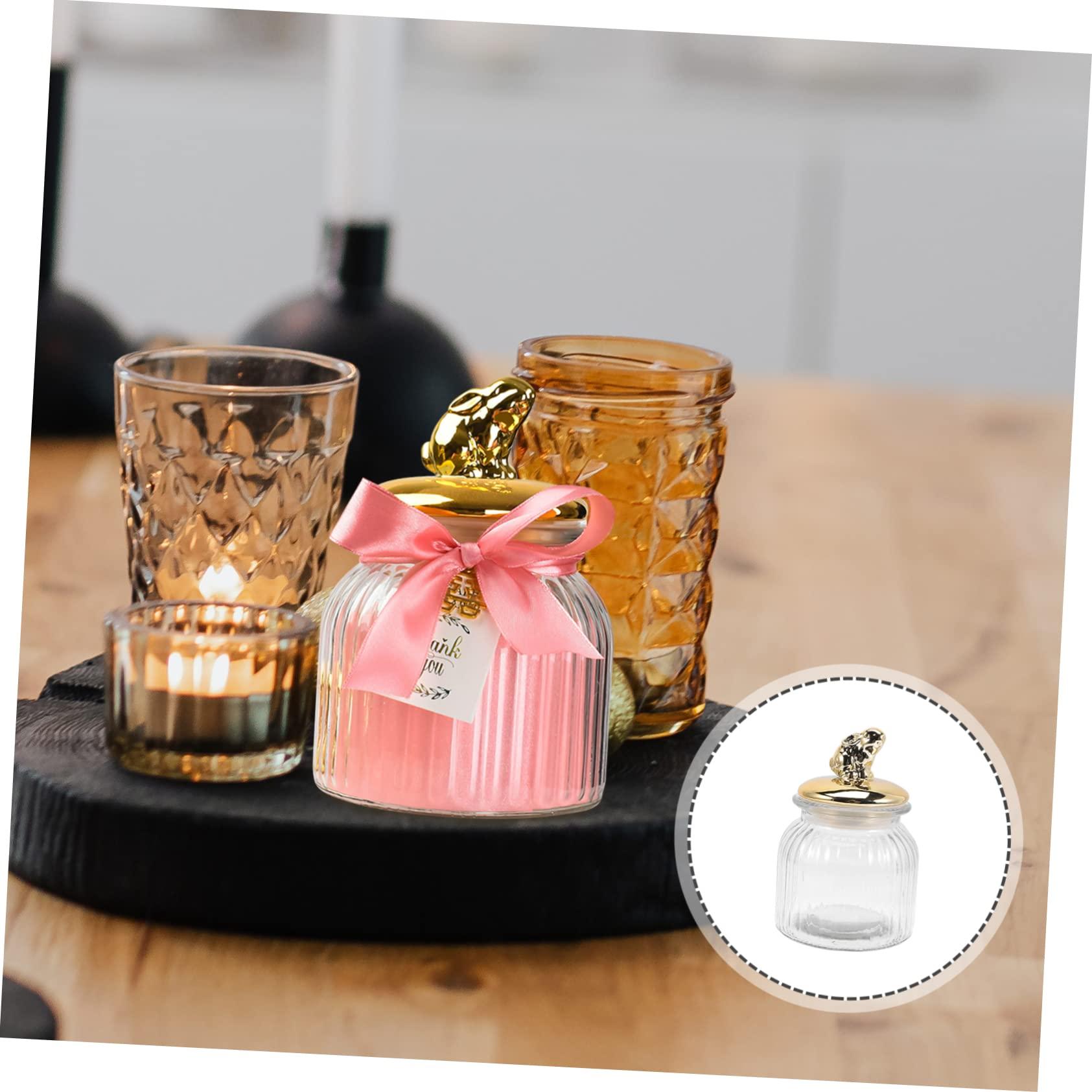 PRETYZOOM PRETYZOOM Rabbit Ear Glass Jar Glass Food Canister Glass Bunny Canister Loose Tea Container Candy Jar Candy Holder Containers with Lids Decor Treat Jar With Cover Ceramics Toothpick Jar
