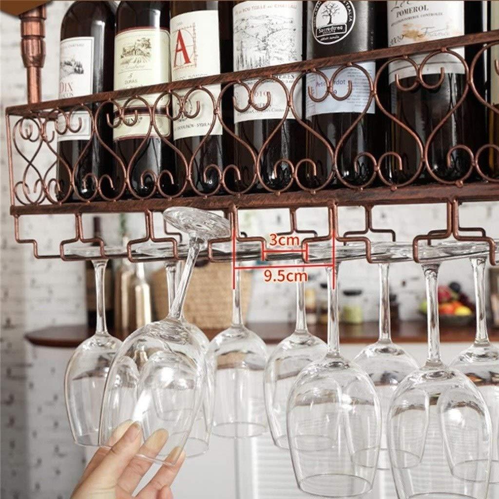 ZRCWW ZRCWW Ceiling Wine Racks Adjustable Height Ceiling Hanging Wine Bottle Holder Metal Iron Wine Glass Rack Kitchens Bar Wine Goblet Stemware Racks -Home Bar Decor (Size : 6025cm(2410inch))