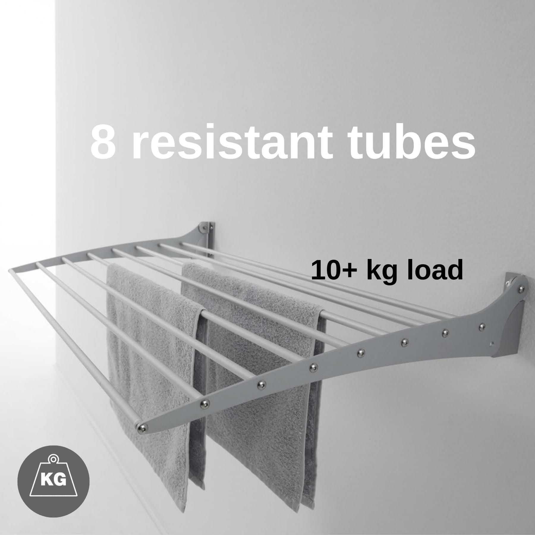 foxydry foxydry Fold, Wall-Mounted Clothes Drying Rack, Vertical Folding Indoor Outdoor Clothes line in Aluminium Steel (120 cm)