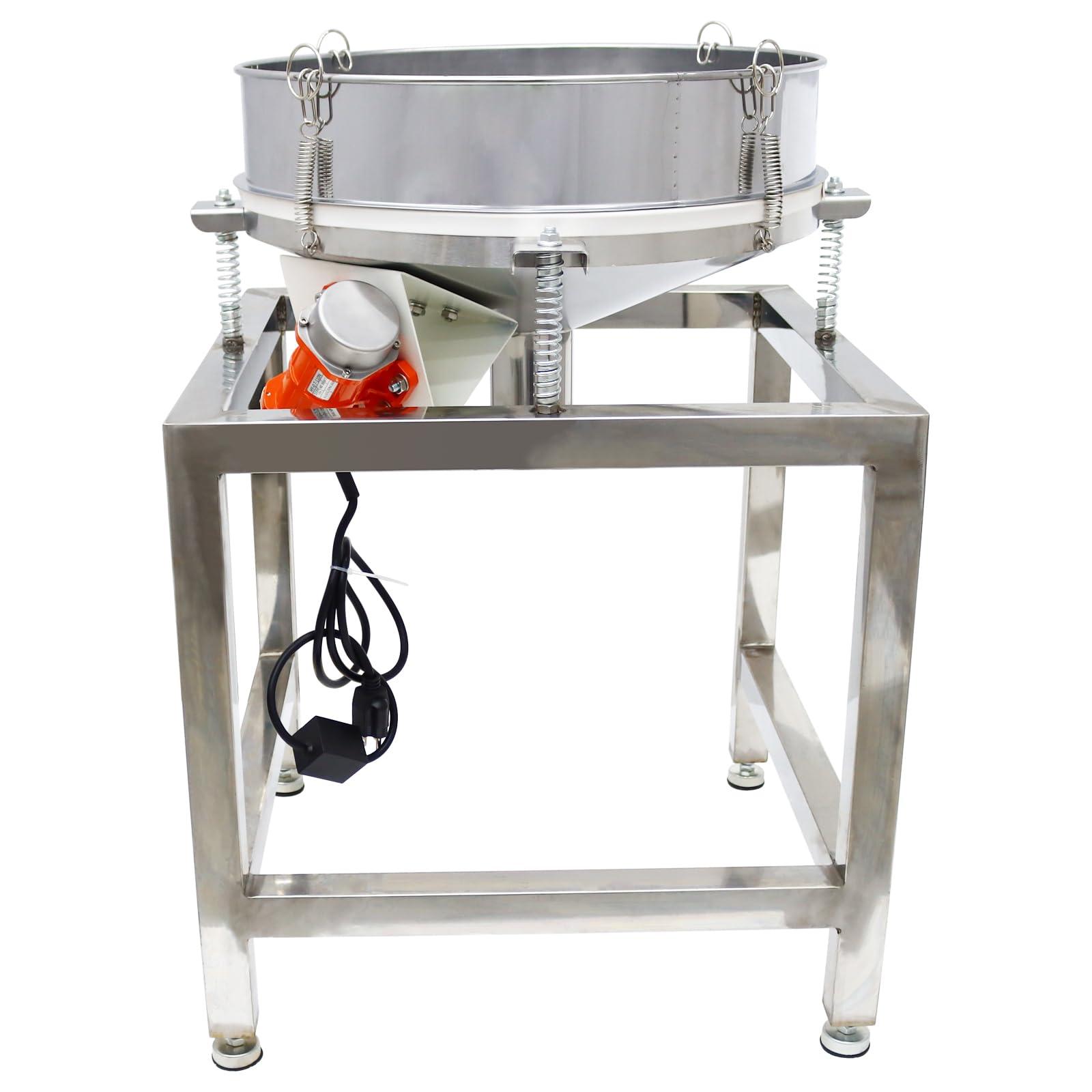 INTSUPERMAI INTSUPERMAI Powder Shaker Electric Sieve Vibrating Screen with 40 and 100 Mesh Screen Stainless Steel Electric Sifter Shaker Machine 110V 19.6 inch