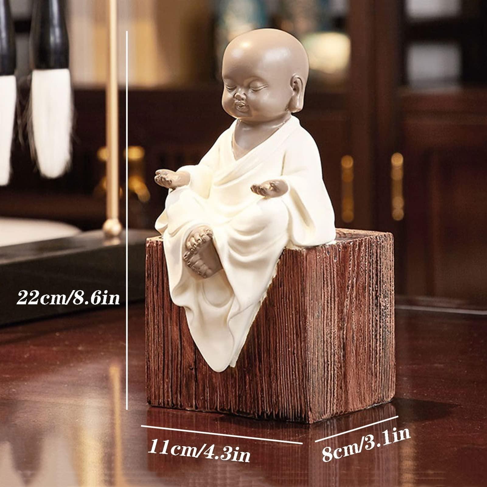 HIHELO Book Ends to Hold Books Heavy Duty Heavy Duty Bookends Unique Zen Monk Bookends Creative Buddhist Ornaments Home Decorations Simple Bookshelves Non Skid Book Stoppers Bookends Decorative