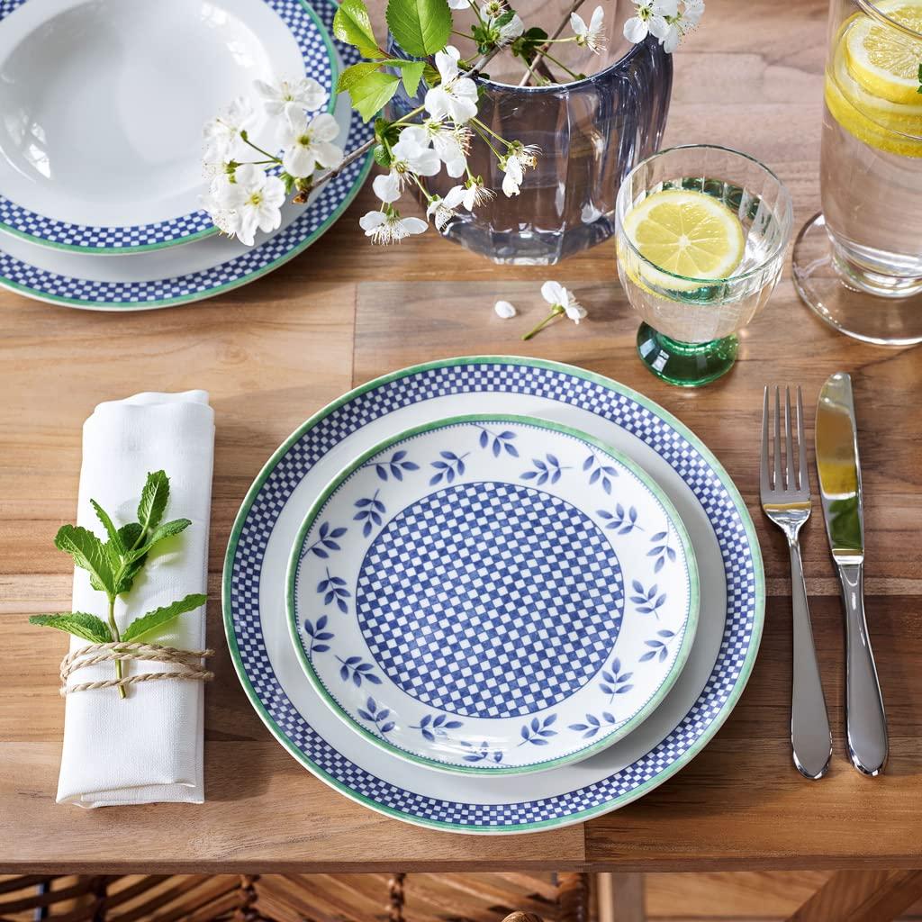 Villeroy & Boch Villeroy & Boch Castell Salad Plate, 8.25 in, Porcelain, White/Blue/Green