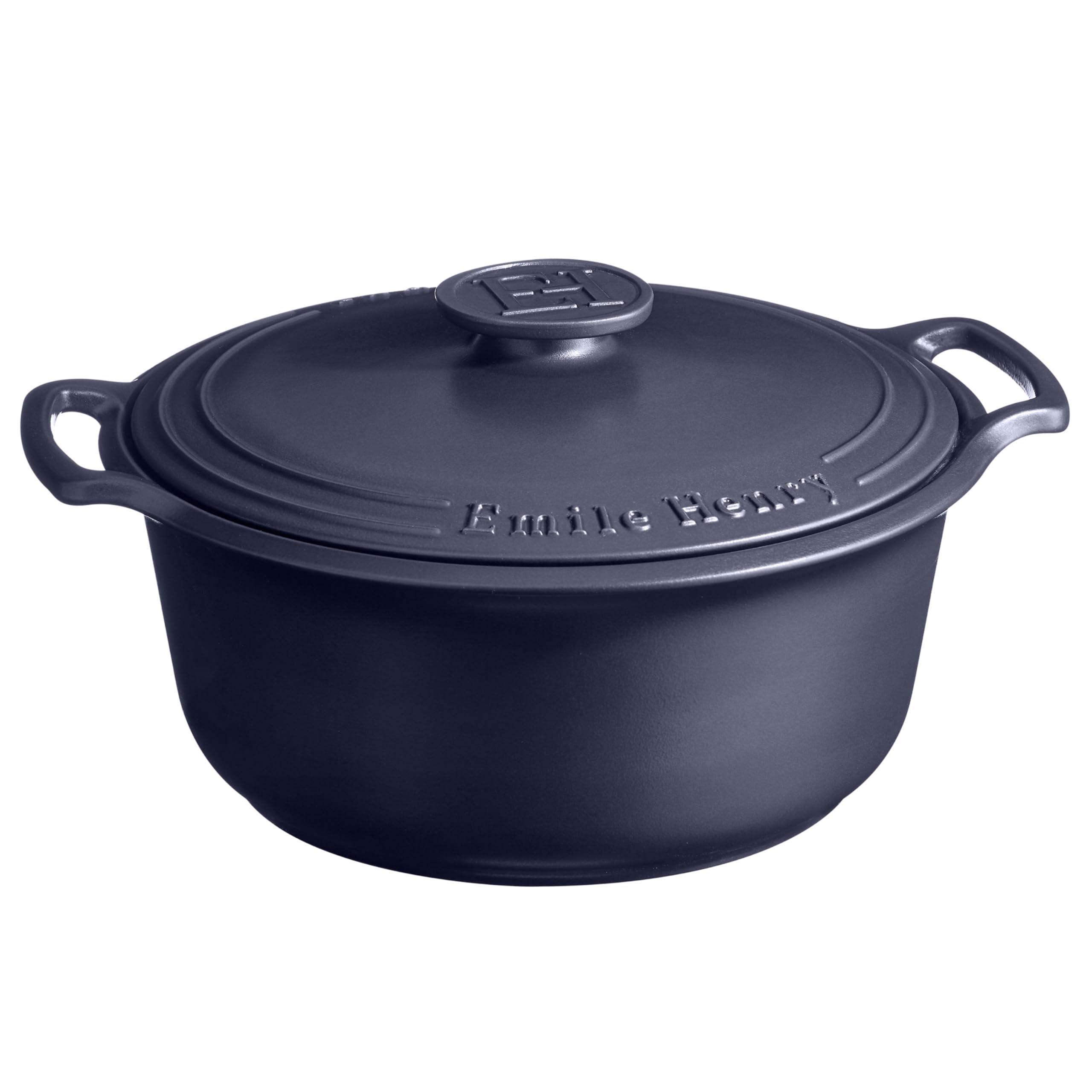 Emile Henry USA Emile Henry Made in France SUBLIME Ceramic 4 qt. Round Dutch Oven, Indigo