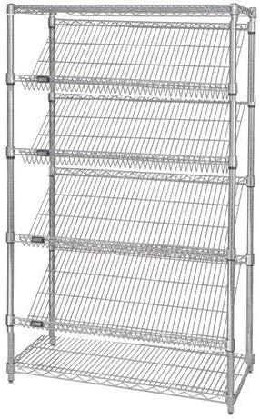 Omega Omega 18" Deep x 60" Wide x 74" High 6 Tier Black Slanted Wire Shelf Starter Shelving Unit