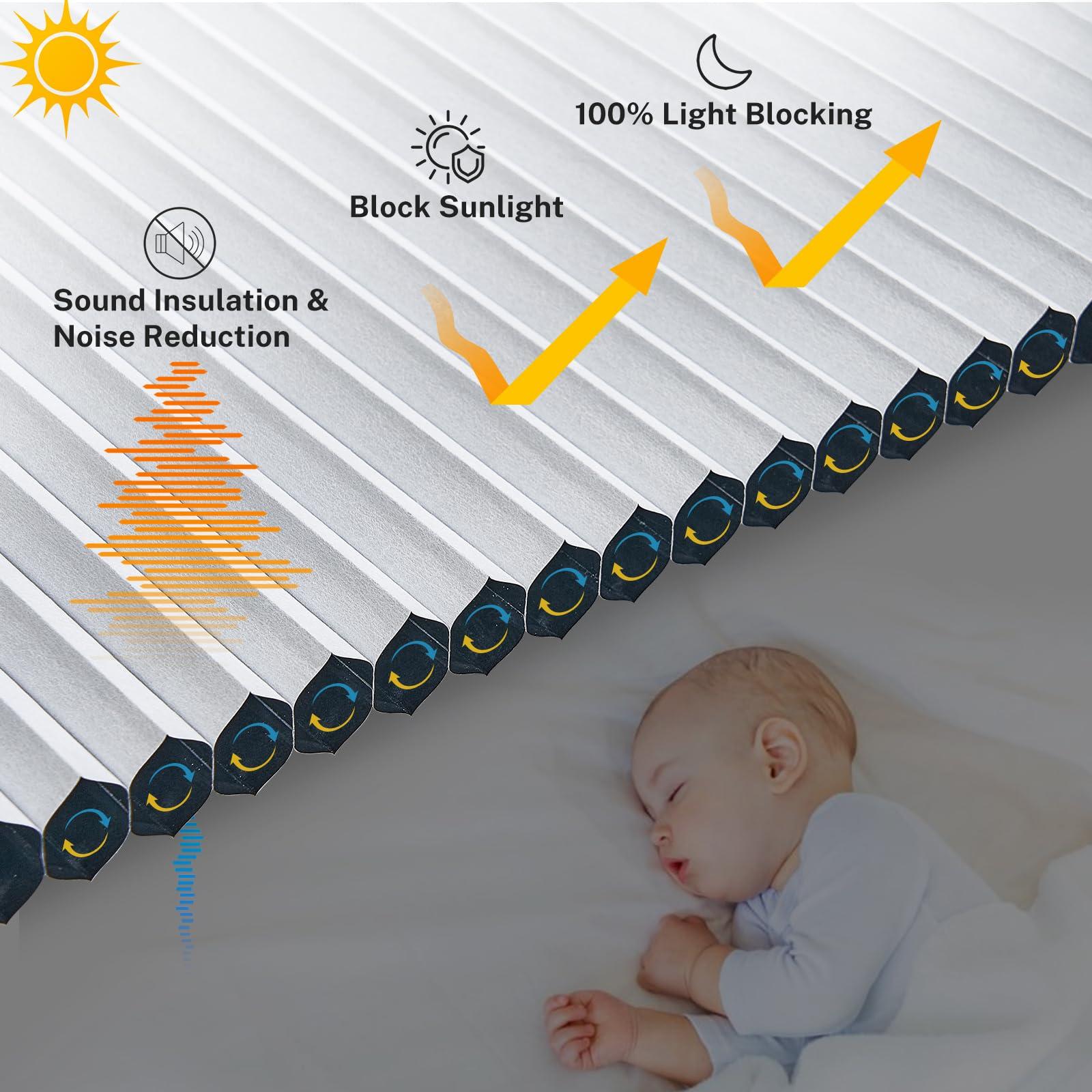 MiLin MiLin Top Down Bottom Up Cellular Blinds for Windows Cordless Cellular Shades Honeycomb Design Blinds & Shades Room Darkening Shades for Home, Bathroom, Office (Blackout - Gray, 43" W x 72" H)