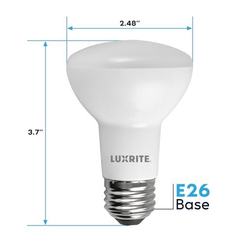 LUXRITE LUXRITE BR20 LED Bulb, 45W Equivalent, 4000K Cool White, Dimmable, 460 Lumens, R20 LED Flood Light Bulb 6.5W, Energy Star, Damp Rated, E26 Base, Perfect for Recessed and Track Lighting (12 Pack)