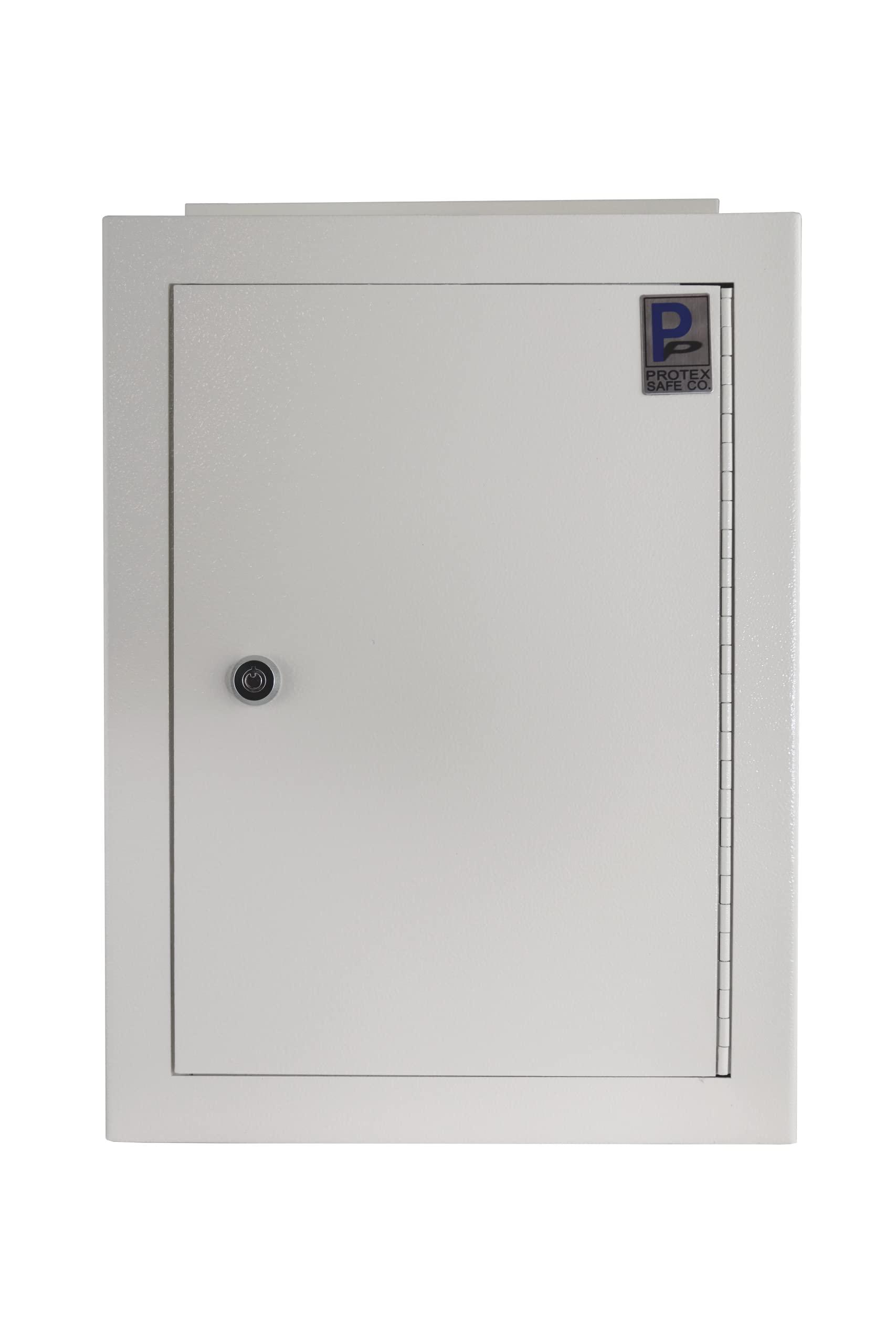 Protex Safe Co. Protex MDL-170 Wall/Door Through Drop Box,for Keys, car remotes, Cash, Checks and envelopes, Metal Baffle, Pre-drilled mounting Holes,Double Steel Door, with Adjustable Chute
