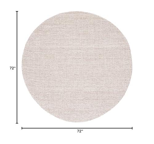 Safavieh SAFAVIEH Abstract Collection 6' Round Ivory/Grey ABT468G Handmade Wool Area Rug