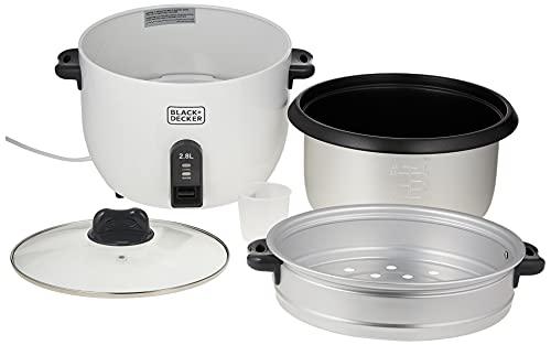 BLACK+DECKER Black & Decker RC2850 1100W 2.8 L 11.8 Cup Rice Cooker (Non-USA Compliant), White, standard