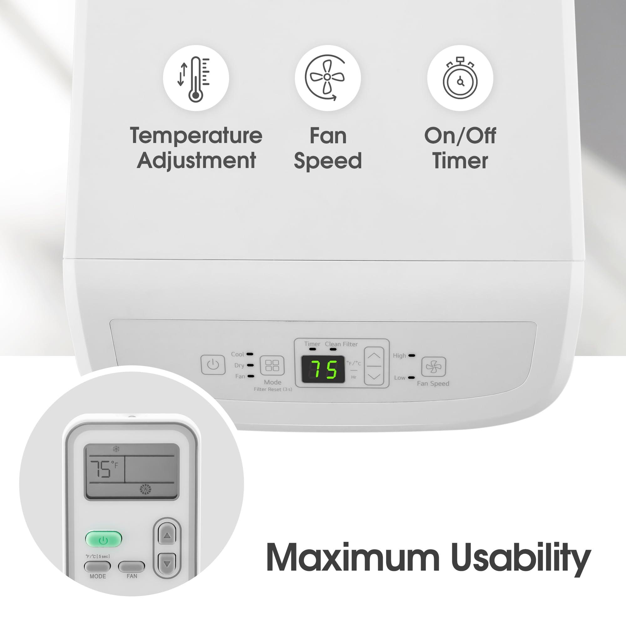 LG LG LP0524WFR Portable Air Conditioner w/Remote, Cools 150 Sq.Ft, Quiet Operation, 115V, 5,000 BTU (7700 ASHRAE), White