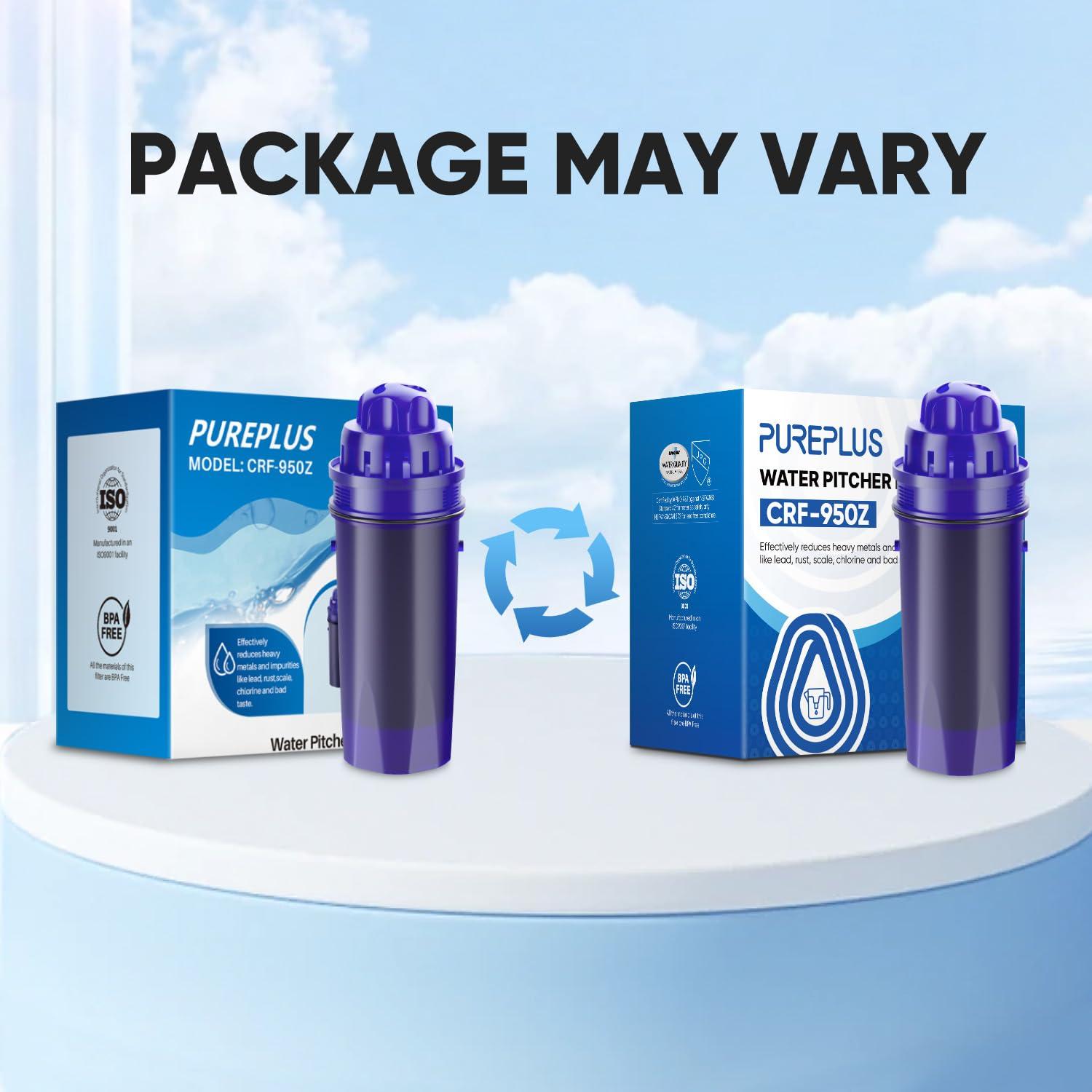 PUREPLUS PUREPLUS CRF950Z Pitcher Water Filter Replacement for Pur PPF900Z, PPF951K, PPT700W, CR-1100C, DS-1800Z, CR-6000C, PPT711W, PPT711, PPT710W, PPT111W, PPT111R Pitchers and Dispensers,3PACK