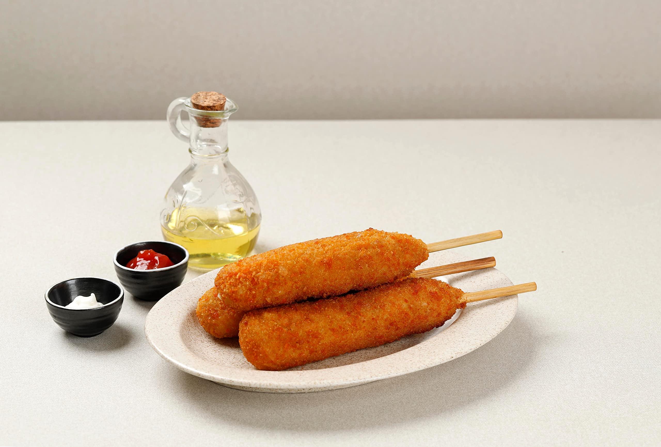 KingSeal 1000 Count | KingSeal Bamboo Wood Corn Dog Skewers, Sticks, 8.75 Inches, 5mm diameter, Commercial Bulk Pack - 1 Box of 1000