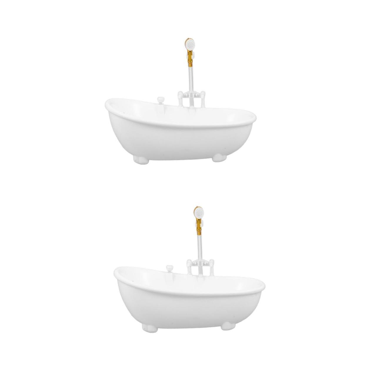 PRETYZOOM PRETYZOOM 2pcs Bathtub Cocktail Glass Tequila Cup Bathtub Shaped Container Creative Smoothie Cup Bar Drinks Container Cold Drink Cup Tubs Miniature Electric Bathtub Containers White Plastic