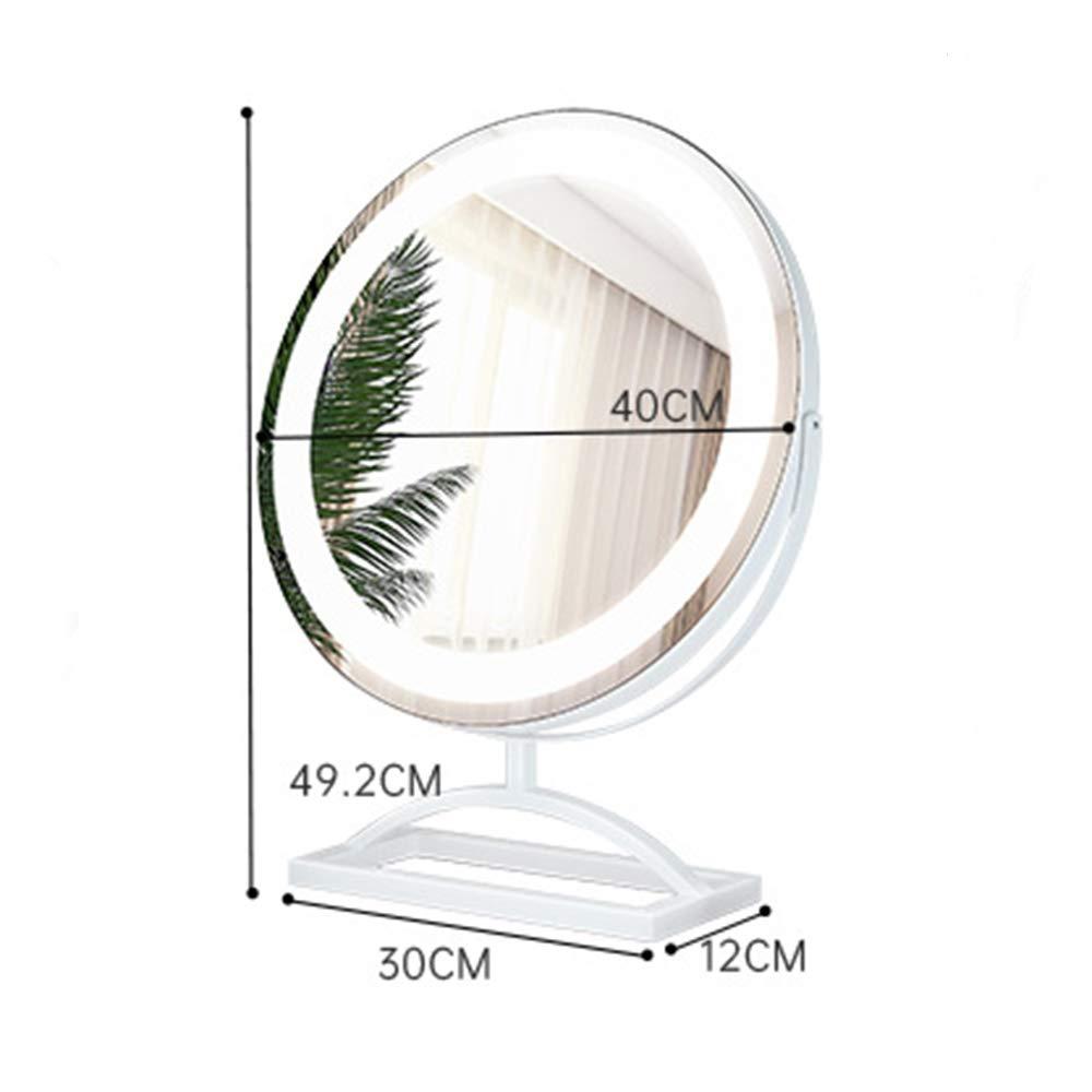 Bathroom mirror Modern and Simple Makeup Mirror with lamp Desktop LED lamp Desktop Charging Beauty Supplement Light Large Mirror Free 10 Times Mirror Gold White Black Rose Gold 3039,4049.2,5060cm