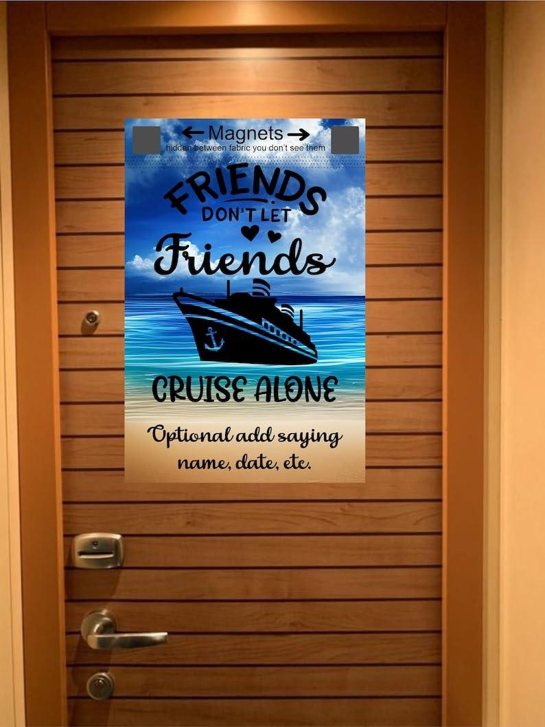 Krista Custom Creations Personalized Custom Magnetic Cruise Door Sign Banner, Large Ship Door Decoration for Stateroom, Vacation, Birthday, Anniversary, Holiday, Flag Magnet, several sayings available