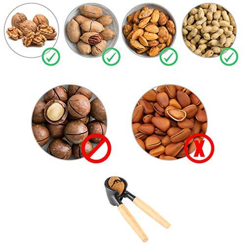 Anwenk Anwenk Nutcracker Nut Cracker Pecan Walnut Cracker Plier Opener Tool with Wood Handle