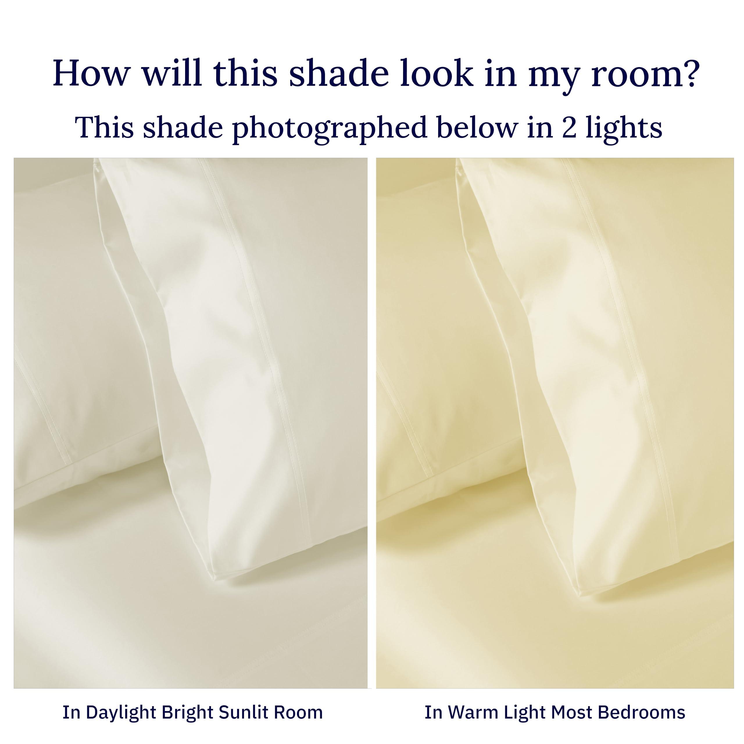 California Design Den California Design Den Luxury Split King Sheets Sets for Adjustable Bed -Buttery Soft 800 Thread Count 100% Cotton Set -Beats Fake Egyptian Claims,Bedding Set with Durable Twin XL Fitted Sheets (Ivory)