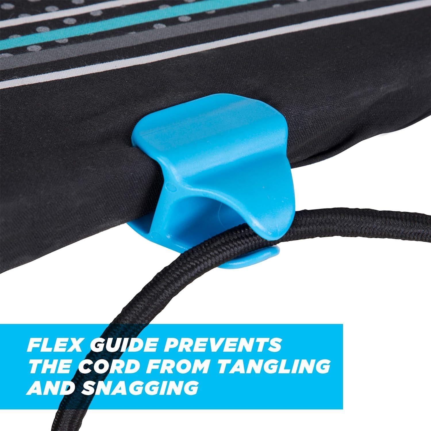 Minky Minky Homecare Ergo Plus Prozone Ironing Board Made in UK Freestanding Full Size Iron Table with Heat Reflective Cover, Thick Felt Underlay and Large 48" x 15" Ironing Surface (Gunmetal and Blue)