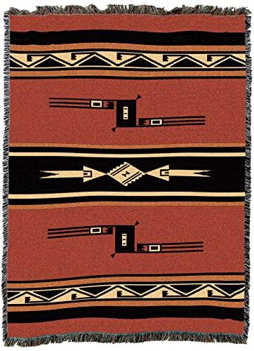 Pure Country Weavers Pure Country Weavers Mesquite Earth Blanket - Southwest Native American Inspired - Gift Tapestry Throw Woven from Cotton - Made in The USA (72x54)
