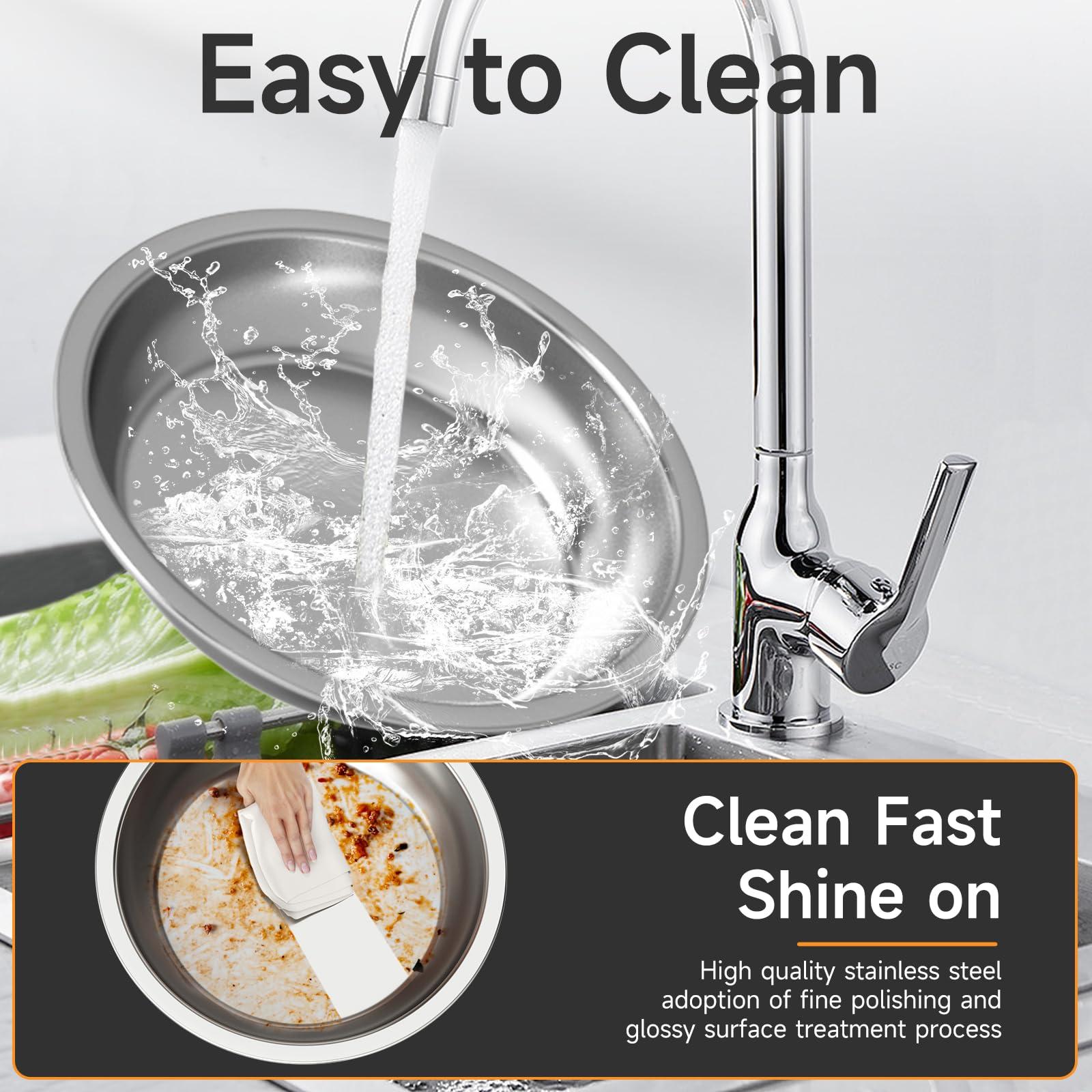 KScocina Chafing Dishes for Buffet, 4 Pack 5QT Round Stainless Steel Chafing Dish Set for Home Parties, Christmas Gatherings, Catering Events Complete Buffet Warmer Set (Rose Gold)