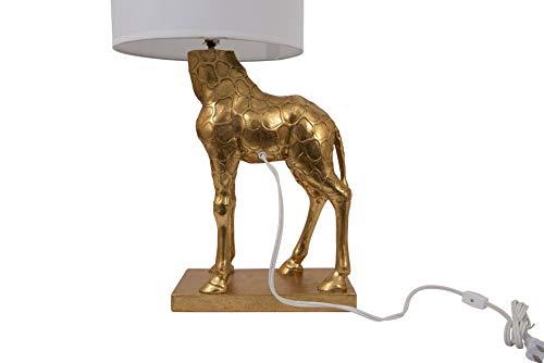 Creative Co-Op Creative Co-Op Gold Giraffe Lamp with Linen Shade