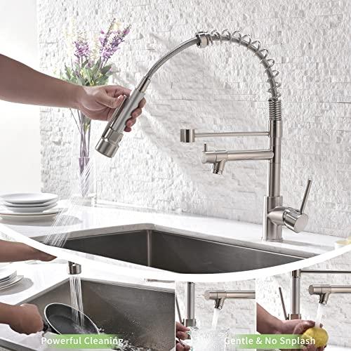 AIMADI AIMADI Contemporary Kitchen Sink Faucet,Single Handle Stainless Steel Kitchen Faucets with Pull Down Sprayer,Brushed Nickel